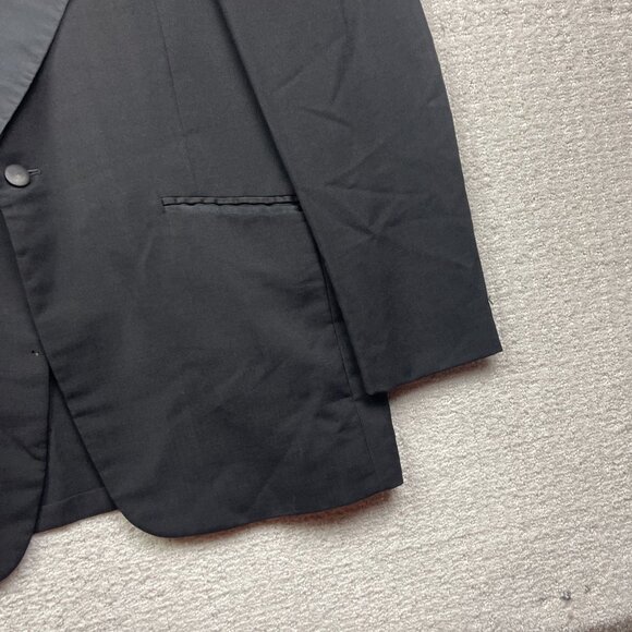 VTG Gala x Thos priestley & sons Mohair / Wool Blazer Sz 41R Black England Made - Picture 4 of 16